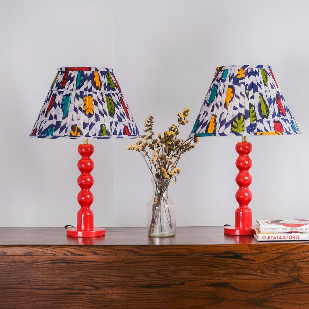Multicolour Batik Pleated Empire Lampshade