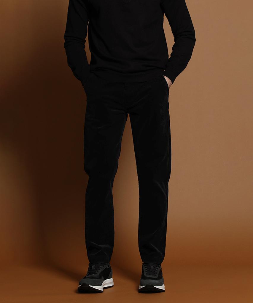 PANICALE Navy Regular Slim Fit Corduroy Pants