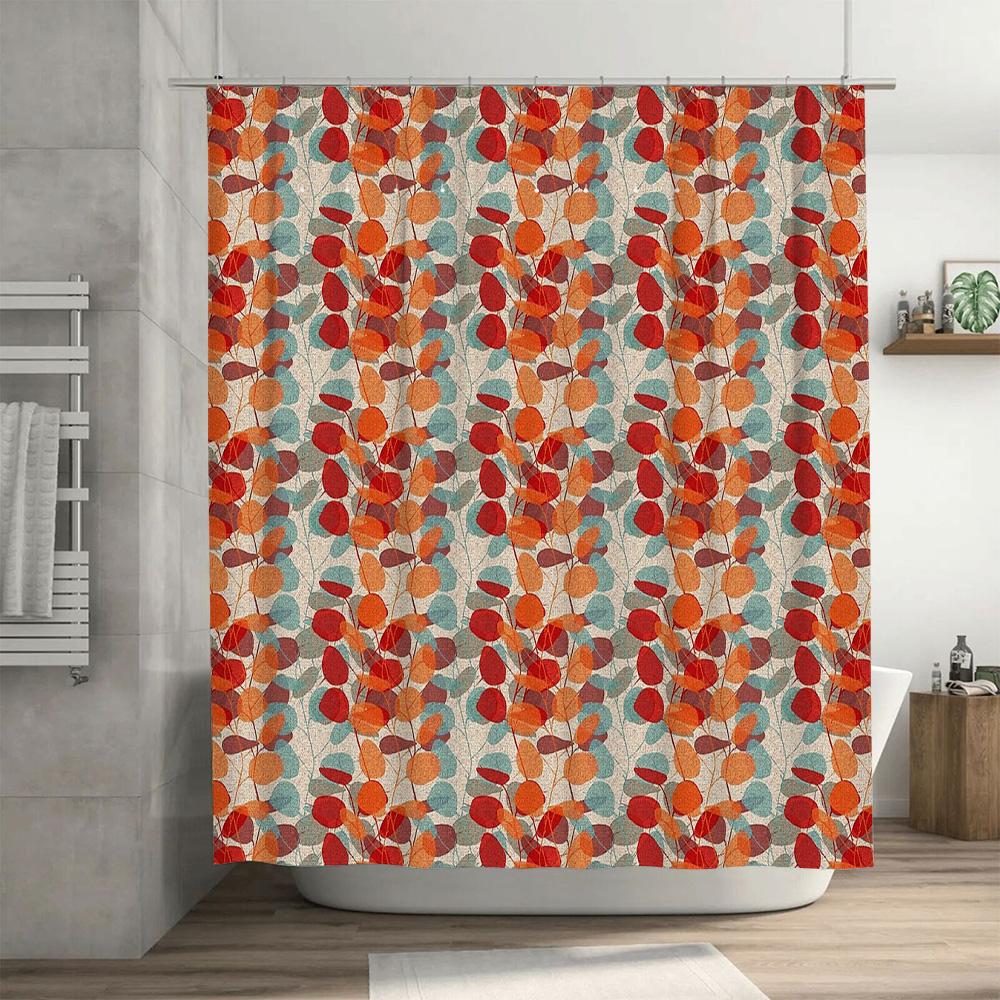 Botanical Shower CurtainGreenery Leaf Pattern Fabric LinerRustic Farmhouse DecorBathroom ArtNature ThemeVanity BackdropStylish H