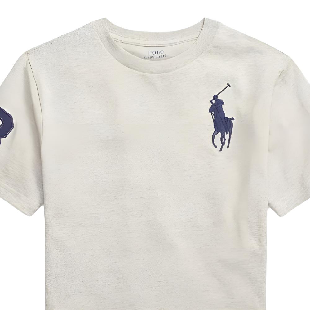 Polo Ralph Lauren FW24 Crew Neck Big Pony Logo T-Shirt Men T-Shirts Oatmeal 710697554-044