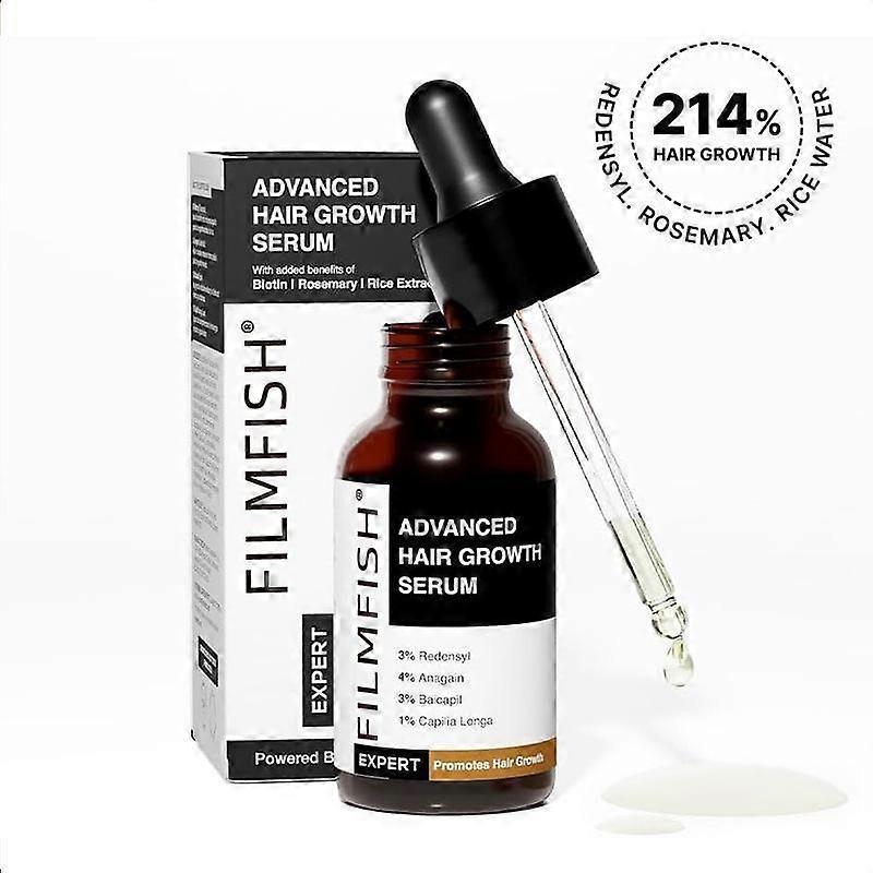 FILMFISH Advanced Hair Growth Serum ,Prevents Hair Fall & Stimulates Hair Follicles For All Hair, Women & Men - 30ml