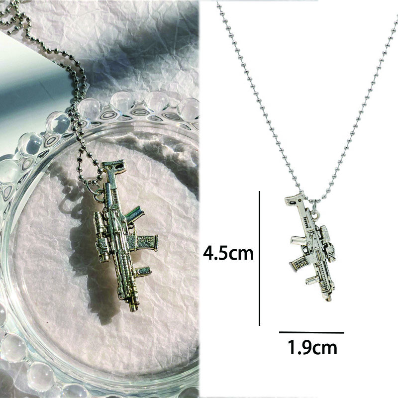 Vintage Design Gun Revolver Pendant Necklace Fashion Retro Geometric Charms Choker Jewelry Party Gift For Women Men