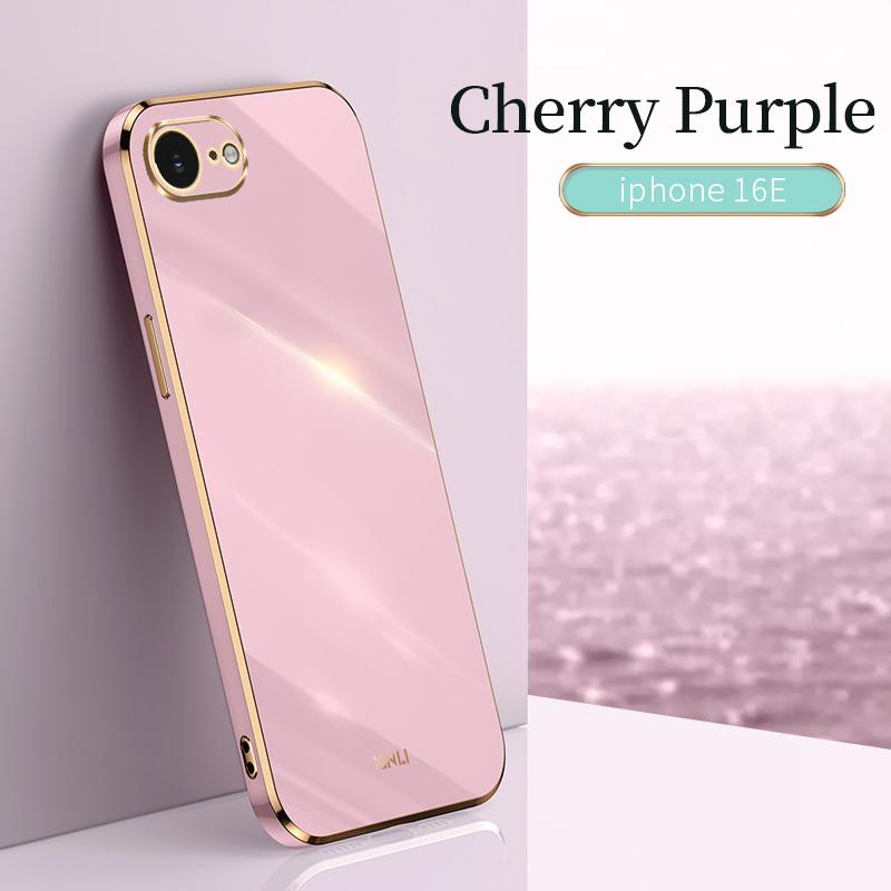 For iPhone 16E SE4 2025 Case Plating Silicone Bumper Soft TPU Back Cover Shockproof Phone Case for Apple iPhone 16E iPhone 16E S