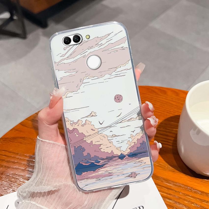 For Huawei Nova 2 2S 3 3e 4 4e 5 5i 7i 6 7 SE Luxury Clear Phone Case Beautiful Butterfly Wing Pattern Soft Silicone Anti Fall Shell For Huawei Casing