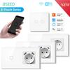 BSEED 1/2/3/4-fach WIFI Touch-Schalter Glas Smart Wandlichtschalter Touchscreen Hintergrundbeleuchtung Telefon Schnelles Laden USB C Buchse E Serie