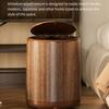 Elegant Wooden Grains Plastic Trash Can 12L Rolling Garbage Bin with Cover and Wheels Suitable For Home Office Kitchen