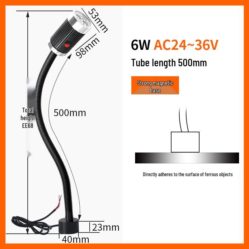 Luci da lavoro a LED magnetiche per macchine CNC e fresatrici, 220V/24V, design con tubo flessibile a collo di cigno