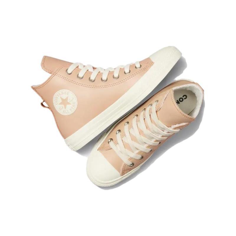 Converse Women's Chuck Taylor All Star Leather High 'Faux Fur Lining   Epic Dune Egret' Women's