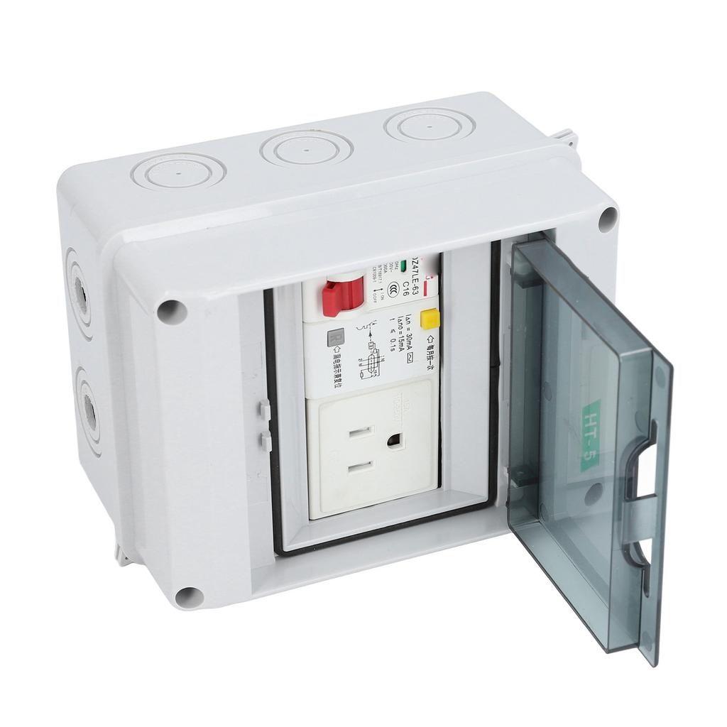 Distribution Box 1 Way 15A IP65 Waterproof Circuit Breaker Protection Case 110‑250VAC US Plug for In