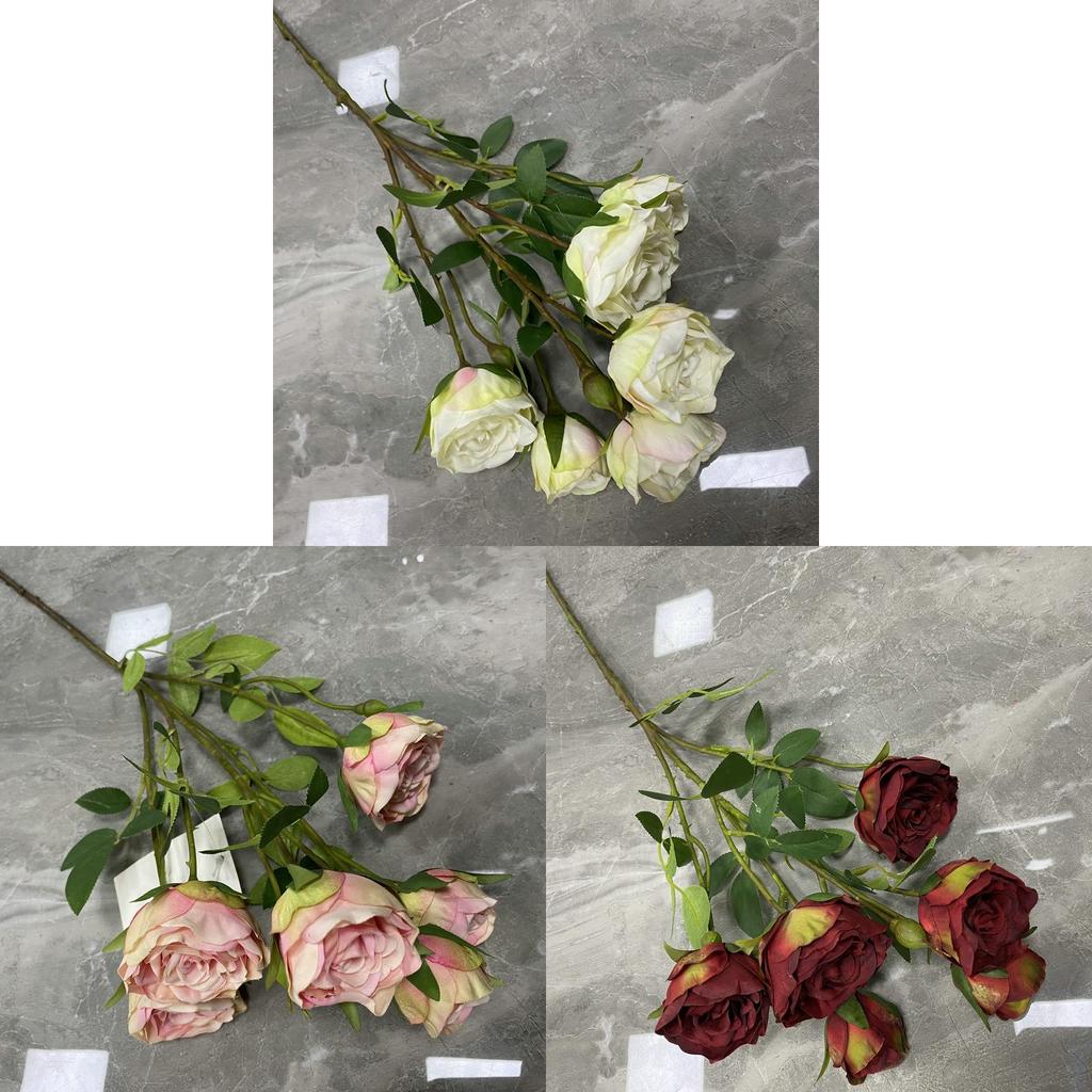 Romantic Wedding Artificial Rose Bouquet With Silk Flowers For Event Decor And Photography Props