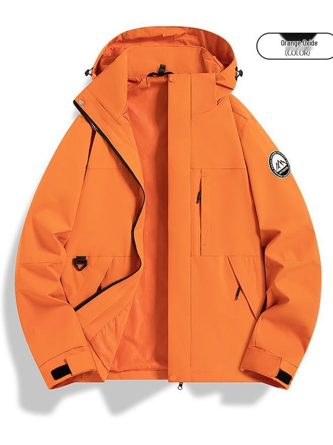 Trendy Unisex Windproof Waterproof Shell Jacket for Spring/Autumn Mountain Activities - Customizable Logo