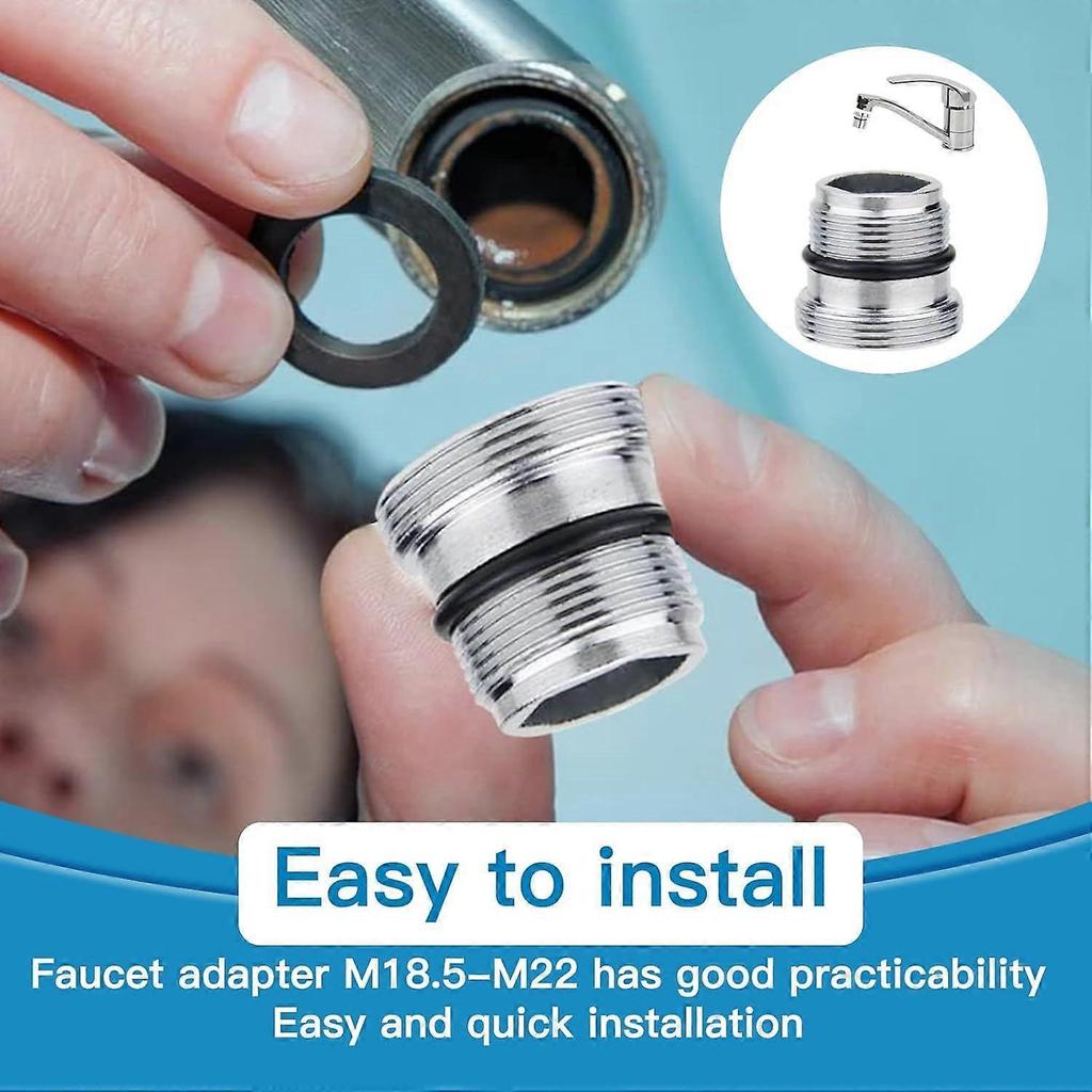 Mixer Tap Adapter M18.5 to M22 Compatible with IKEAGROHE Neo pe rl and Others Metal Faucet Connector for Connecting Aerators to Faucet