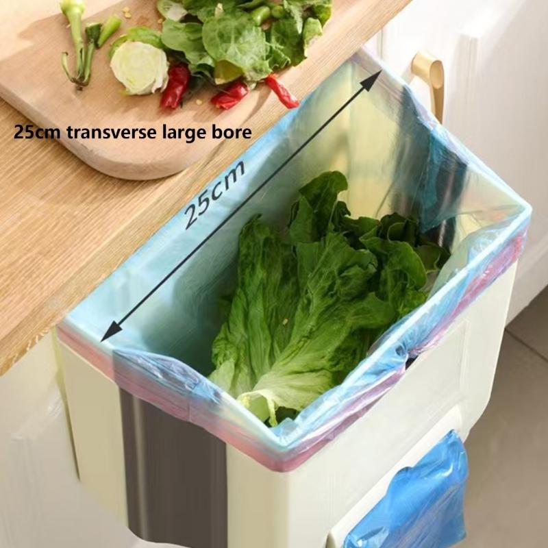 Wall-Hanging Folding Trash Container with Plastic Body for Kitchen Cleanup, Laundry Rooms, Dorms, and Office Use