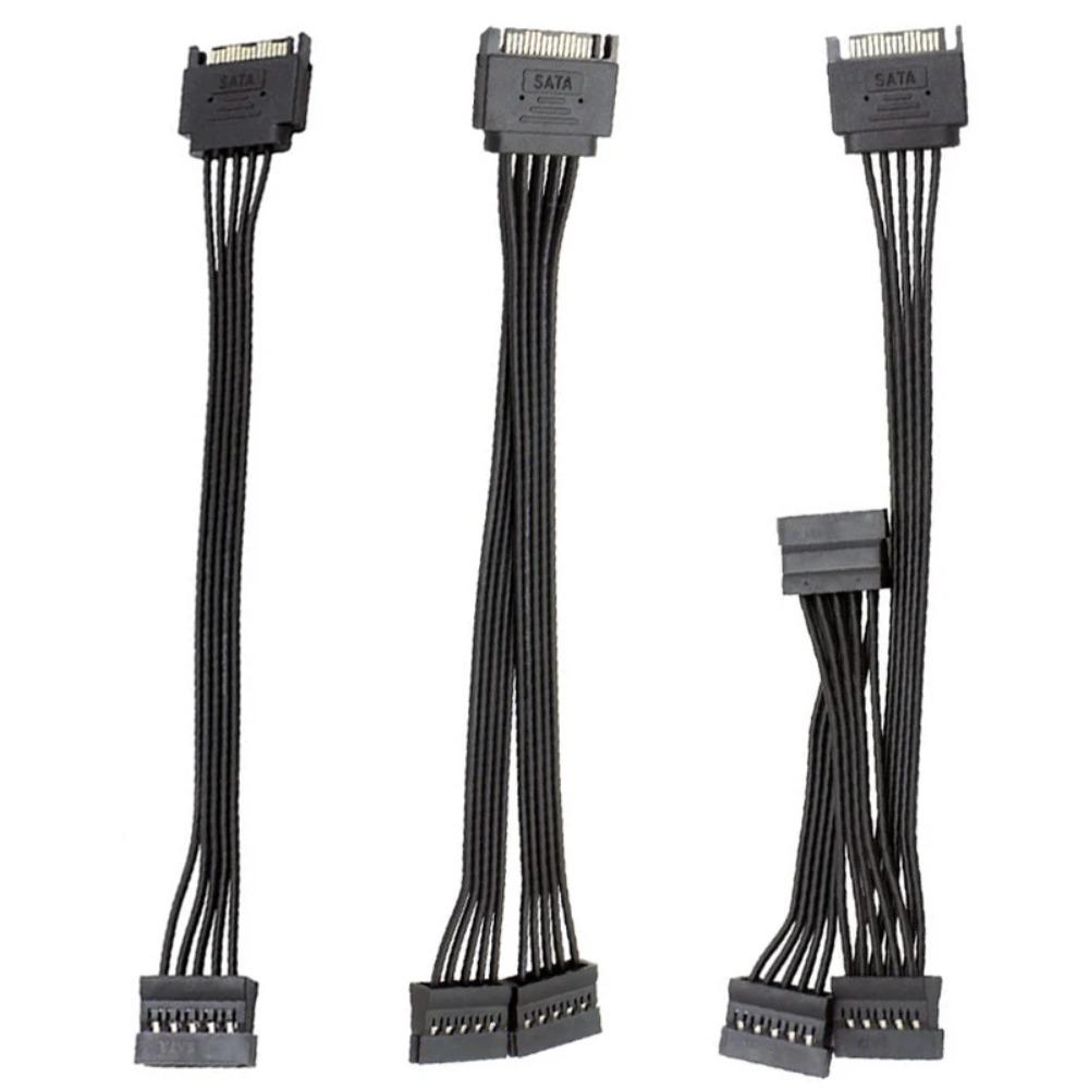 15Pin SATA Power Splitter Extension Male to 2/3/4 Female 35cm/50cm/65cm for Desktop PC Internal HDD SSD Storage DIY Hard Disk