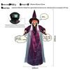 Purple Sound-Activated Light-Up Screaming Witch Pendant for Halloween Haunted House Decor