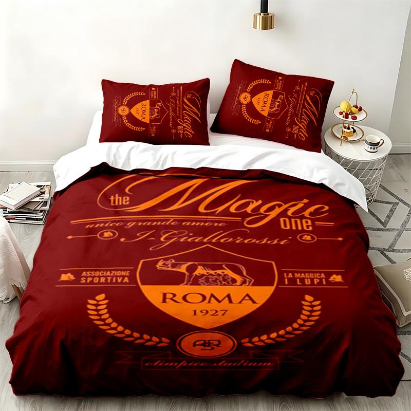 Set da 3 pezzi A.S. Roma Perfetto per la camera da letto Set letto confortevole include una copripiumino e due federe Ideale per un regalo di compleanno o di Natale