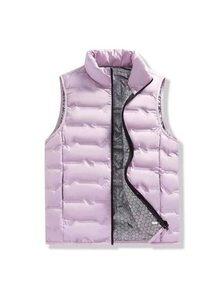 Men's Plus Size Stand Collar Sports Down Vest - Korean Style, Warm, Autumn/Winter.