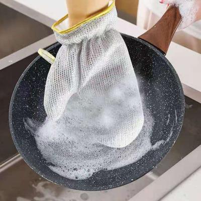 Guanti per lavastoviglie 2 pezzi Guanti per pulizia multifunzionali in filo di acciaio Guanti impermeabili per la casa per la cucina
