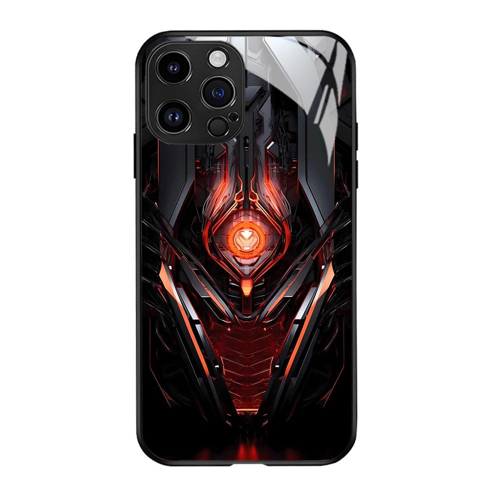 Gundam Mecha Wind iPhone15 Mobile Phone Case Apple 16promax Glass Case 14 Cool Boy Protective Case 13