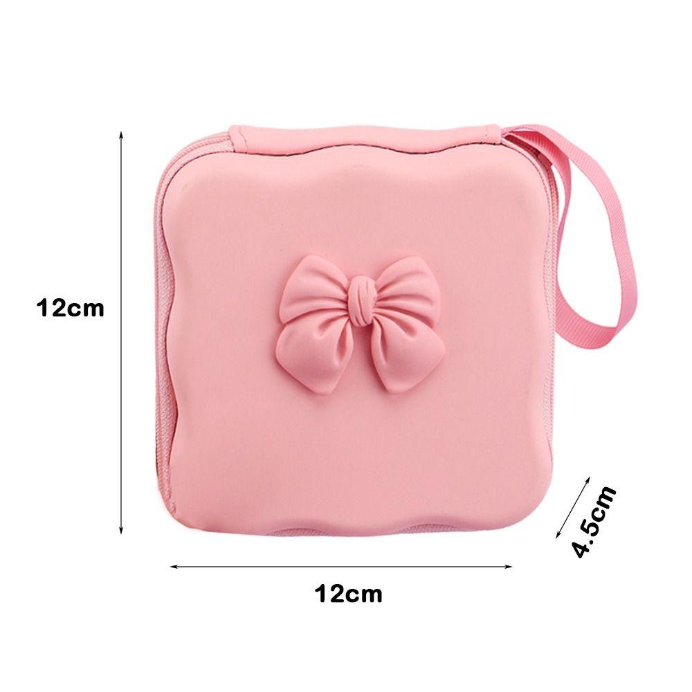 Cute Bow Knot Cable Protector Bag Portable PU Storage Bag Charger Protector Mini Bag Travel