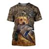 Summer Camouflage Hunting Animal quail Pattern Printed Men's Round Neck T-shirt Casual Short Sleeved Oversized Fashionable