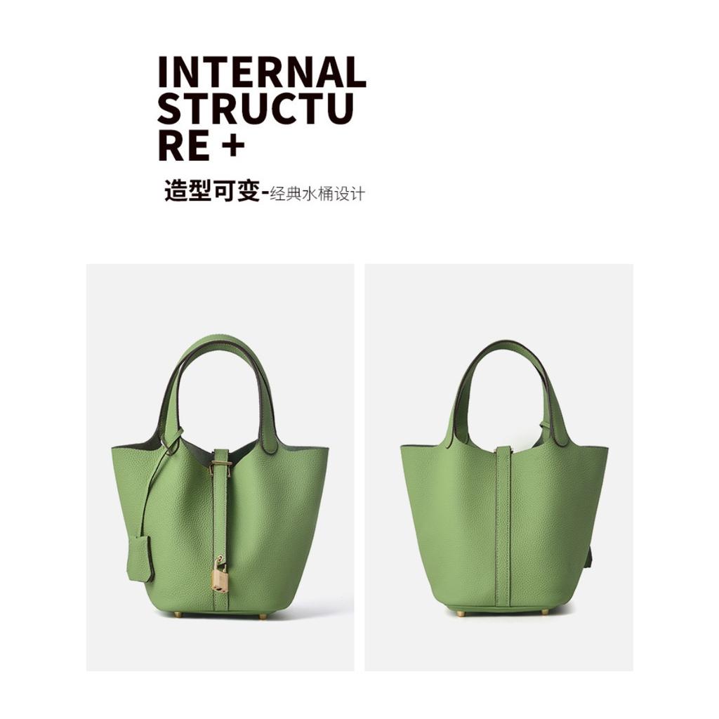 Large Vegetable Basket Bag TOGO First-layer Cowhide Handbag Fashionable Commuting Large-capacity Bucket Bag Genuine Leather Women's Bag