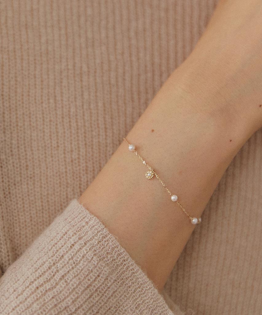 Ordor [14K] Birth Flower Pearl Bracelet
