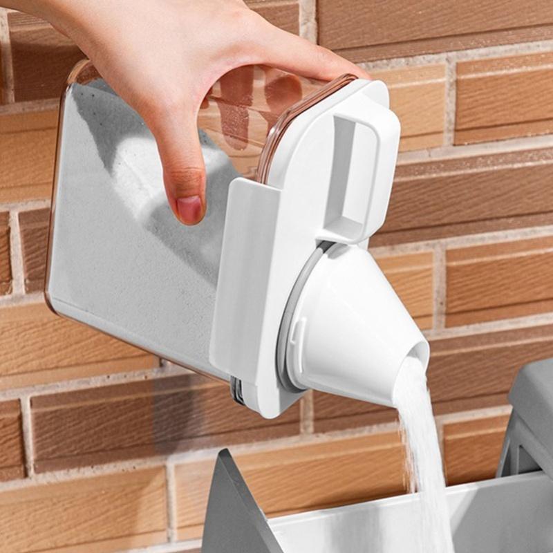 1100ml Laundry Detergent Dispenser Transparent Plastic Fabric Softener Container With Removable Lid For Home Dormitory