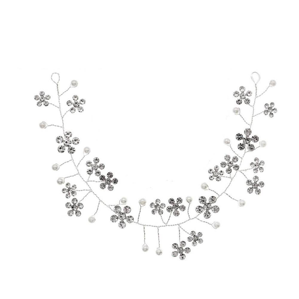 

Flower Bride Headdress Rhinestone Wedding Hair Accessories Exquisite Photography Headband Party Style A