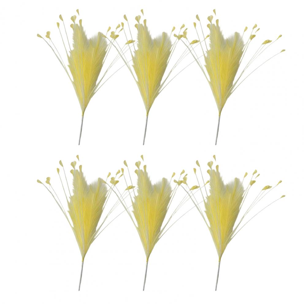 6 Pcs Peacock Grass Artificial Plants Pampas Grass Reed Flower Arrangement Home Bedroom Wedding Decorations Fake Flowers