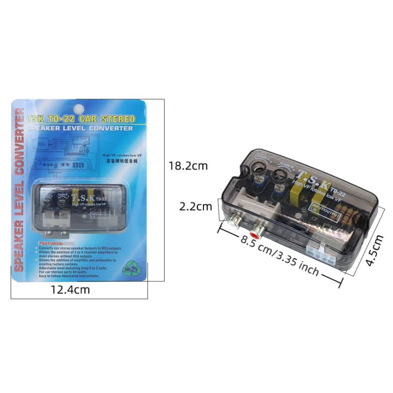 12V Converter Adapter Adjustable Frequency Line Car Subwoofer Stereo Radio Converters Auto Car Audio Converter Stereo