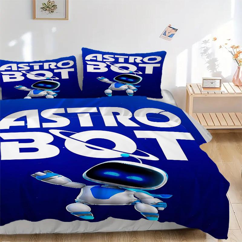 Astro Bot Przygoda Nadruk 3-częściowy Komplet Pościeli Poszewka na Kołdrę z 2 Poszewkami na Poduszkę Domowy Prezent Urodzinowy