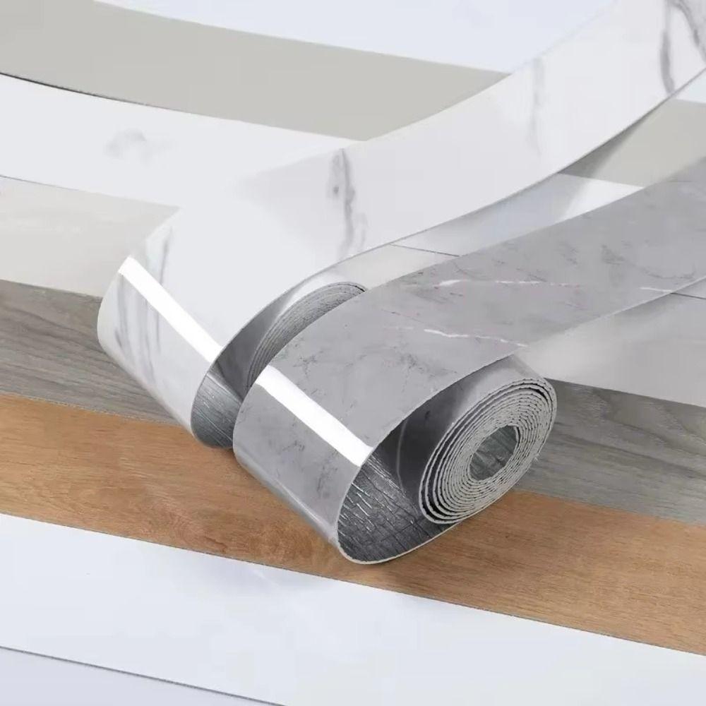 10cmx5m Self-Adhesive Skirting Board Waterproof Marble Wallpaper Sticker Stain-resistant Removable PVC Baseboard
