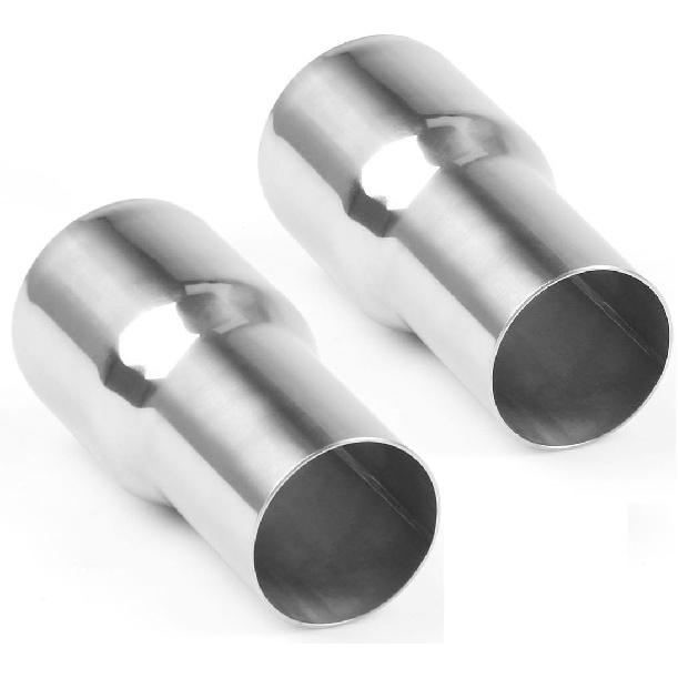 YSIL 2" OD To 2.5" OD Exhaust Pipe Adapter Connector Reducer 304 Stainless Steel 2PCS