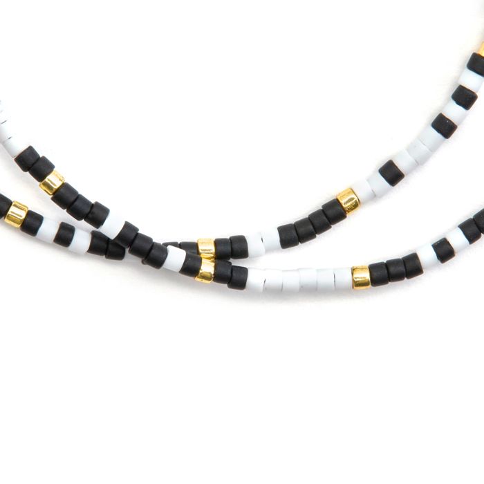 Bracelet - Luxenter - Furie - finition or jaune 18k - Cristal noir - Largeur 3,5 mm