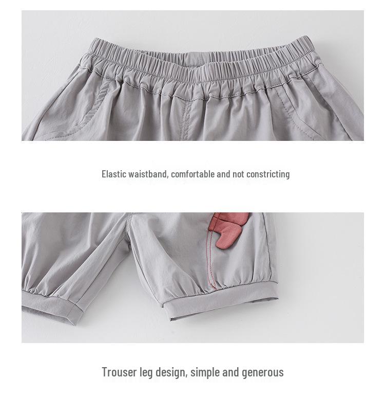 Summer Cartoon Patch Baby T-Shirt & Pants Set