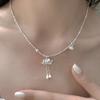 New Chinese Lotus Fringed Pendant, Broken Silver Necklace, Women'S Retro Light Luxury Elegant Personalized Versatile Neck Chain, Collarbone Chain
