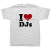 Never Underestimate An Old Man Loves DJ Turntable T Shirt Streetwear Music Techno Club Headphone Birthday Short Sleeve T-shirts