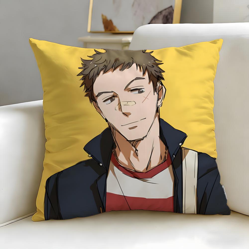 Anime Kids on the Slope Cushion Cover Soft  EasyWash Pillow Case  Versatile for Couch Bed Travel and Office