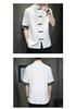 Men's 2022 Retro Chinese Style Color Block Cotton Linen Frog Button Short Sleeve Shirt