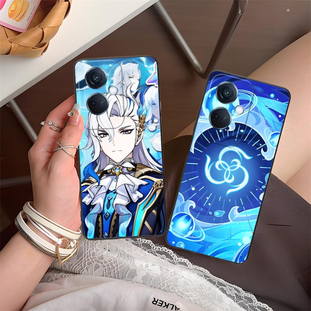 Game GI Neuvillette Matte TPU Mobile Phone Case for OPPO Reno 14 13 12 11 10 9 8 7 6 5 F T Pro 5G Colorful Printing Cover