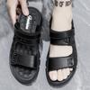 Fashion Men Summer Sandals Cozy Hollow Non-slip Soft Cool Lighted Breathable All-match Classic Wearable Fashion Casual Leather Sandals