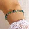 Women Bracelet Irregular Cubic Zirconia Inlaid Adjustable Length Stacking Bracelet Rainbow Color Bracelet Jewelry Gift