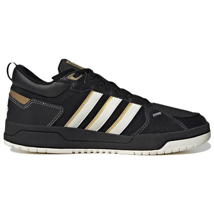 Adidas Neo 100Db Comfortable Trendy Slip Resistant Durable Lightweight Low Top Skate Shoes Unisex Skate Shoes Black White Gold IG2789