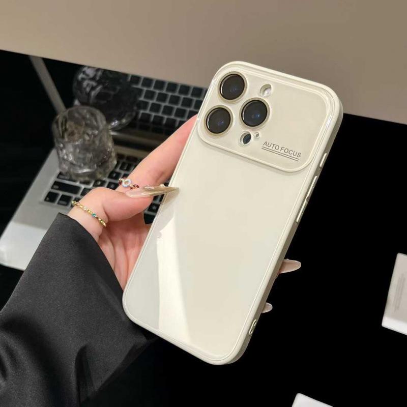 Summer Candy Color Large Window Glass iPhone 17 Pro Max Case for Women - Fits Apple 15 & 14, Minimalist Design for iPhone 13