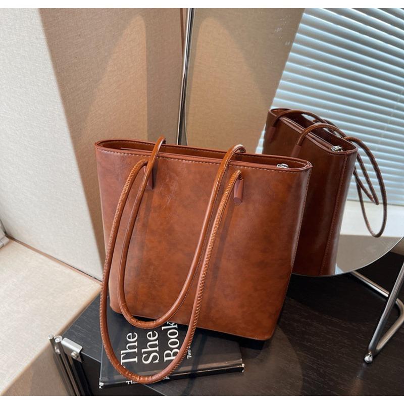 Simple retro bucket bag hand carry commuter bag women's bag shoulder underarm handbag women's bag