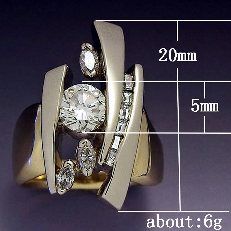 Hot-selling New Models, Copper-plated Gold Zircon Geometric Women's Rings, Popular Jewelry In Europe and America