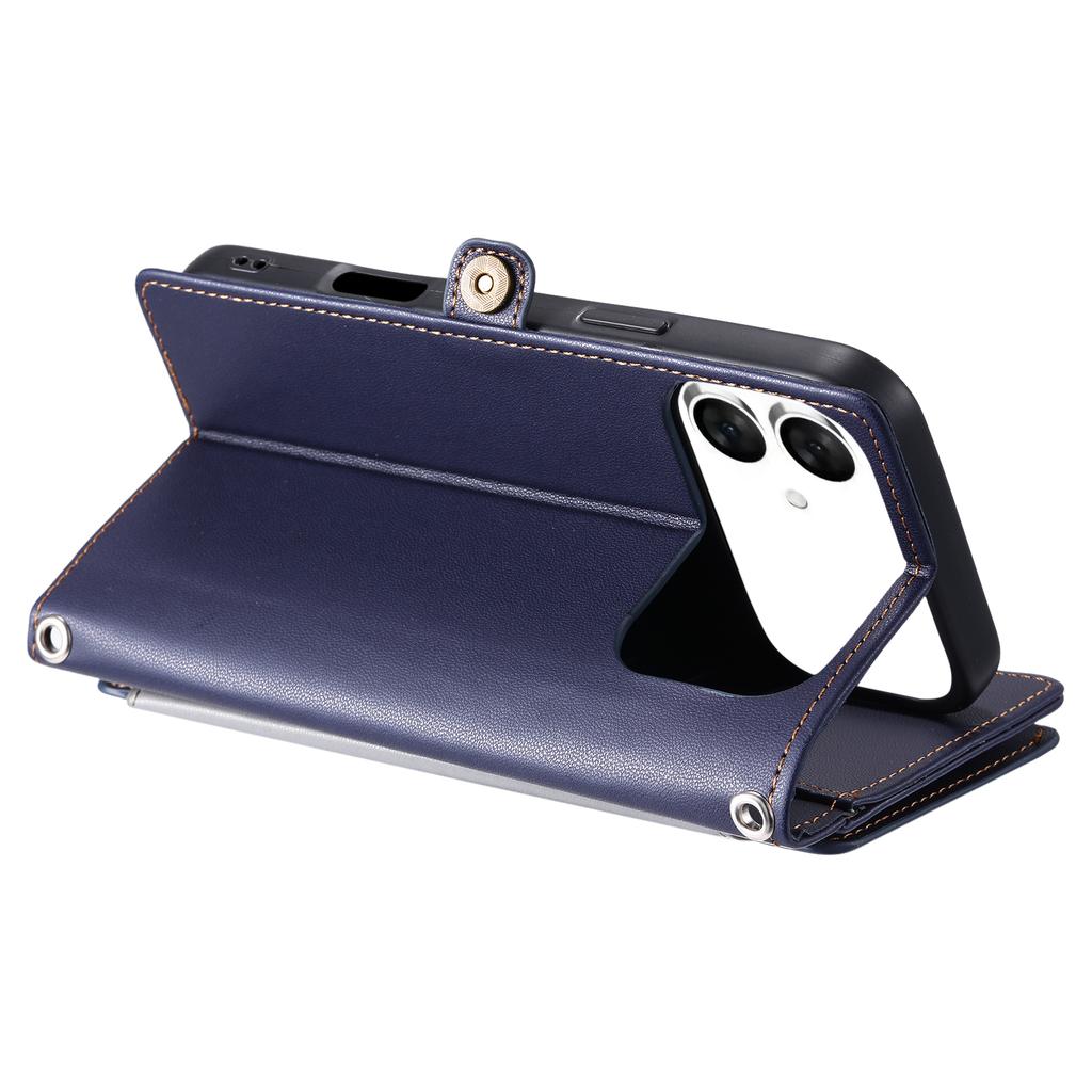 For Samsung Galaxy S26 Edge Case TPU + PU Leather Wallet Phone Cover with Wrist Strap