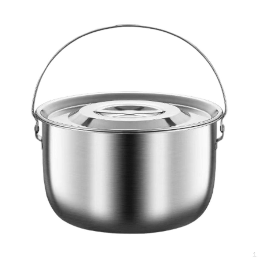 Camping Pot Cooking Cookware with Handle and Lid for Kitchen,Party,Commercial