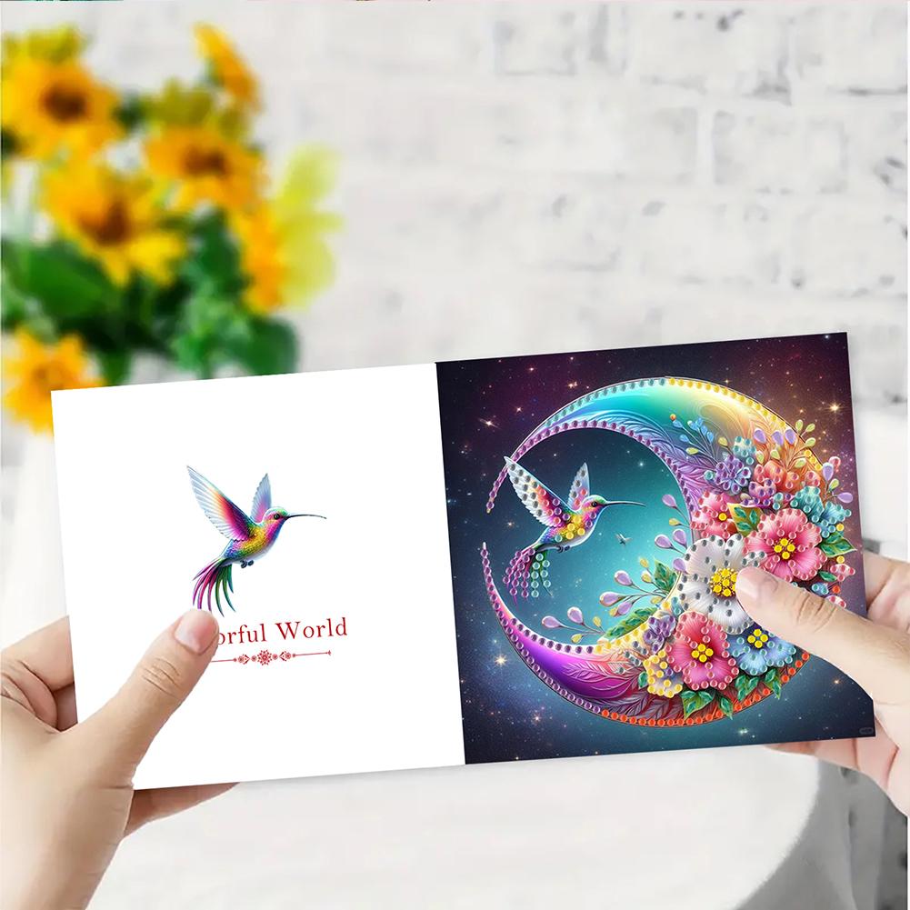 12PCS DIY Diamond Painting Greeting Card Set Rhinestone Diamond Art Mosaic Postcards Creative Birthday & Thanksgiving Card Kit